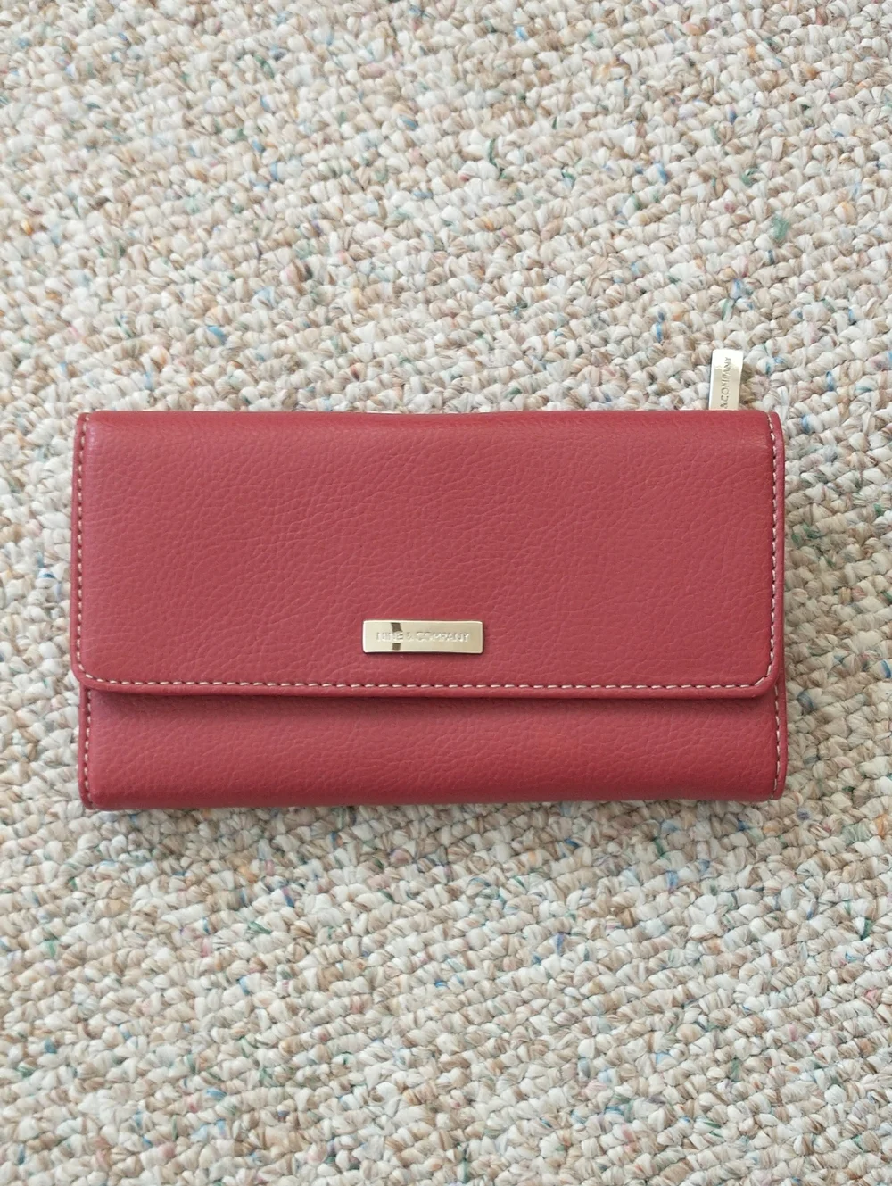 Nine & Company Faux Pebbled Leather Wallet Red